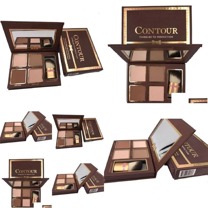 contour kit highlighters eyeshadow palette nude color cosmetics face concealer makeup chocolate with brush in stock