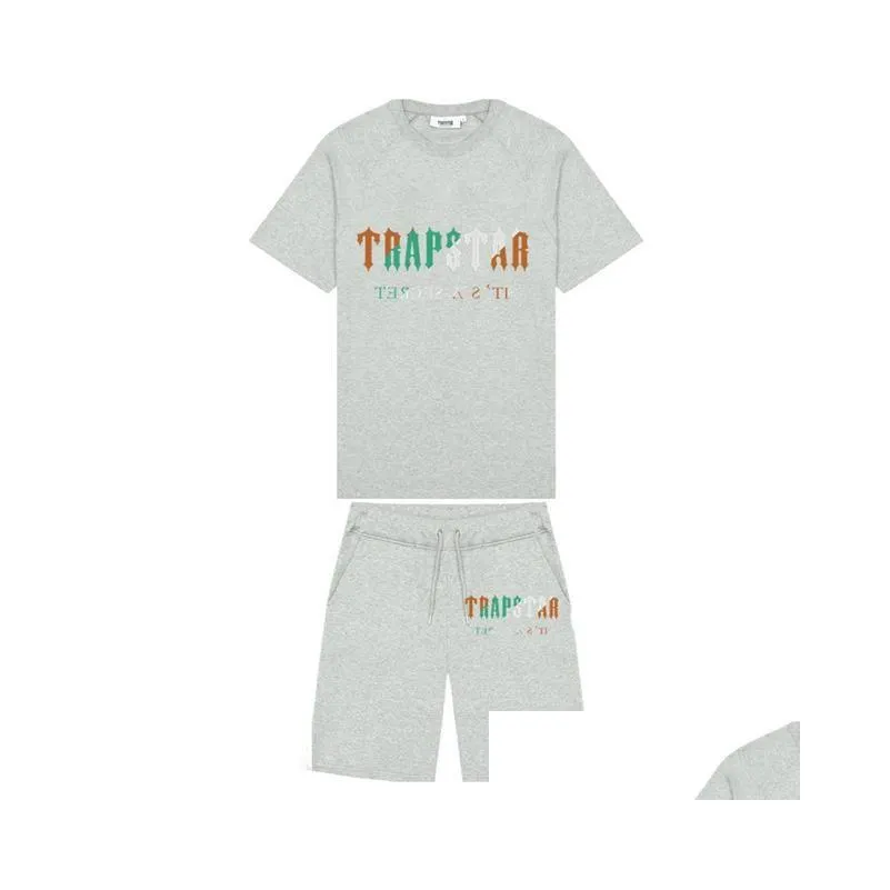 mens t-shirts brand trapstar mens clothing t-shirt tracksuit sets harajuku tops tee funny hip hop color t shirt beach casual shorts