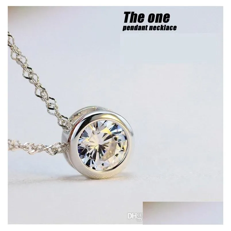 Pendant Necklaces 925 Sterling Sier Crystal Jewelry Pendant Round Circle Wedding Vintage New Arrival Charms Drop Delivery Jewelry Neck Dhdkx