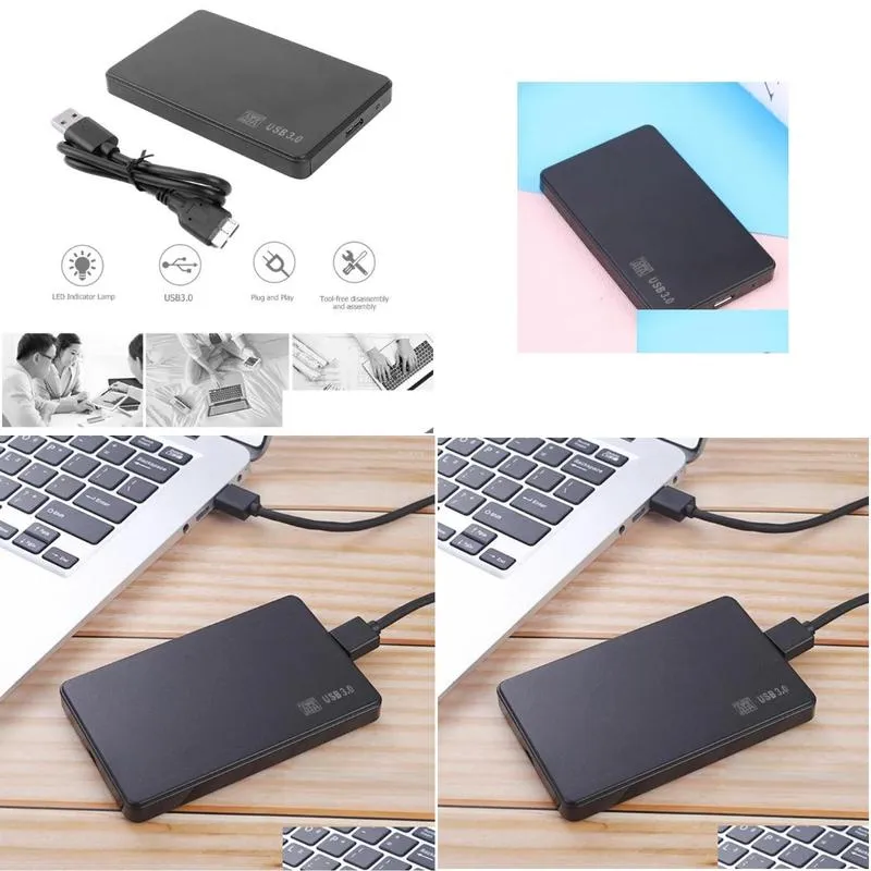 External Hard Drives 2.5 Inch Sata To USB 3.0 2.0 Adapter HDD SSD Box 5 6Gbps Support 2TB Drive Enclosure Disk Case For WIndowsss