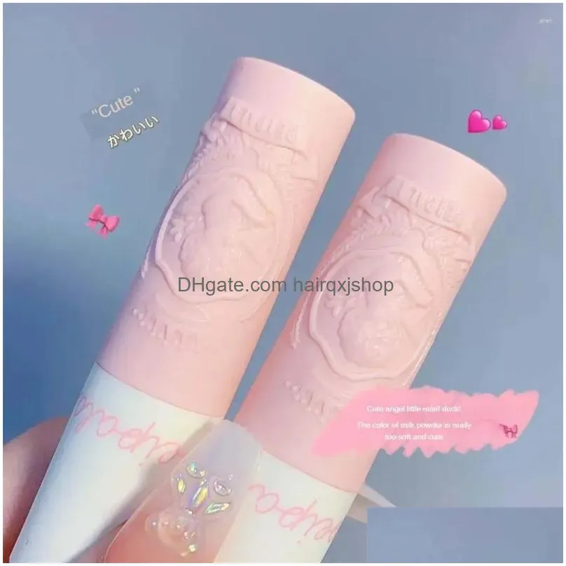 Lip Gloss Lip Gloss Cartoon Cute Matte 4-Piece Set Glaze And Does Not Stick To Cups Beauty Products Health Makeup No Tightness Drop De Dhd5H