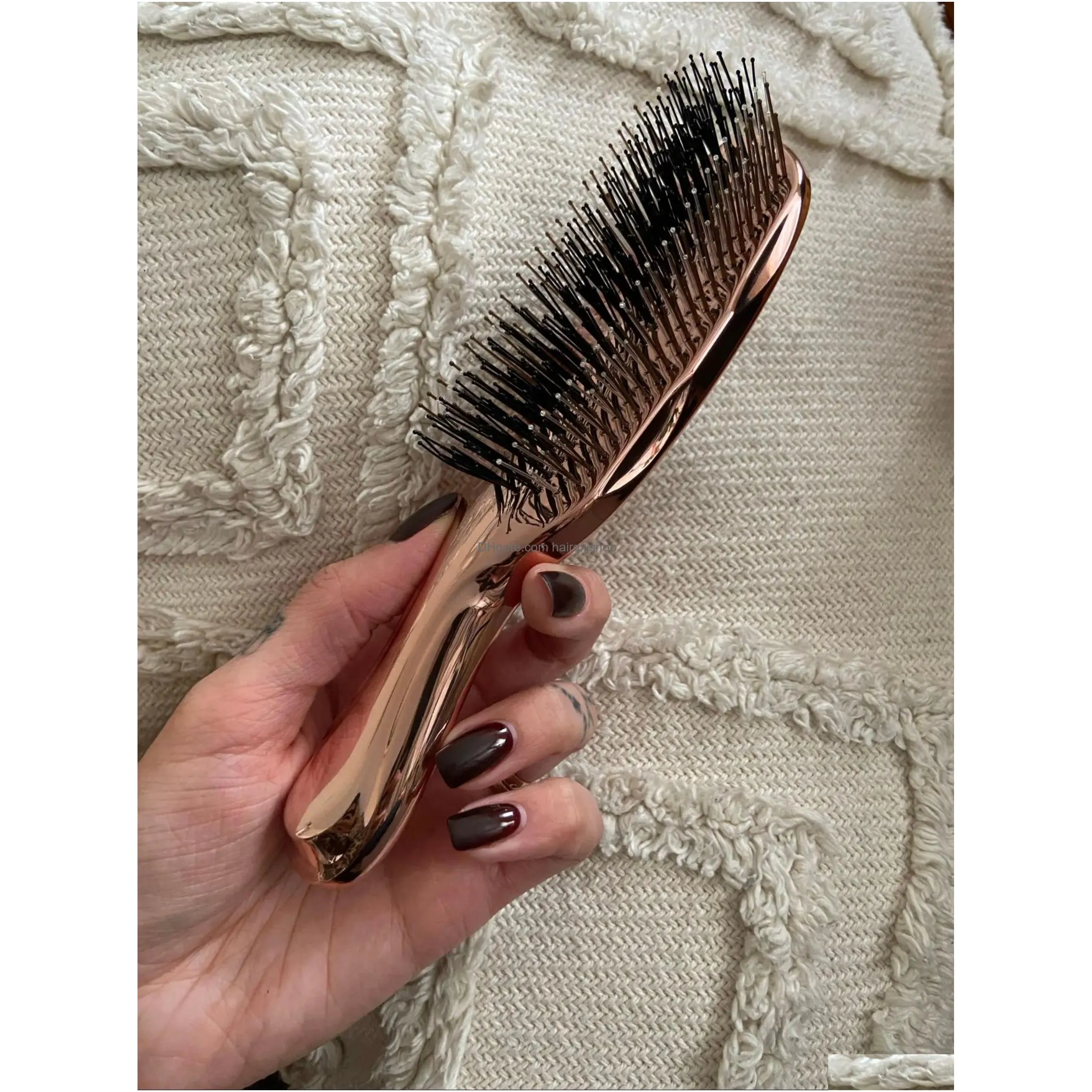 Hair Brushes Japanese Premium Head Masr Scalp Brush Hair Shampoo Wet Plastic Detangling Cleaning Comb Rose Gold Drop Delivery Hair Pro Dhgrx