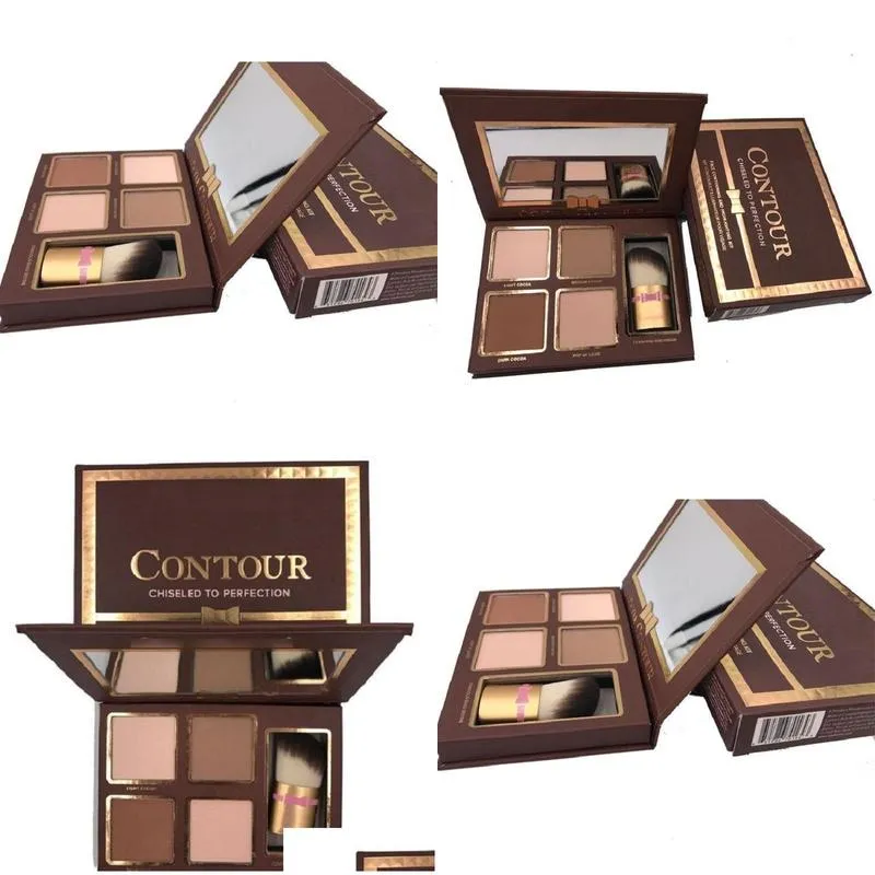 contour kit highlighters eyeshadow palette nude color cosmetics face concealer makeup chocolate with brush in stock