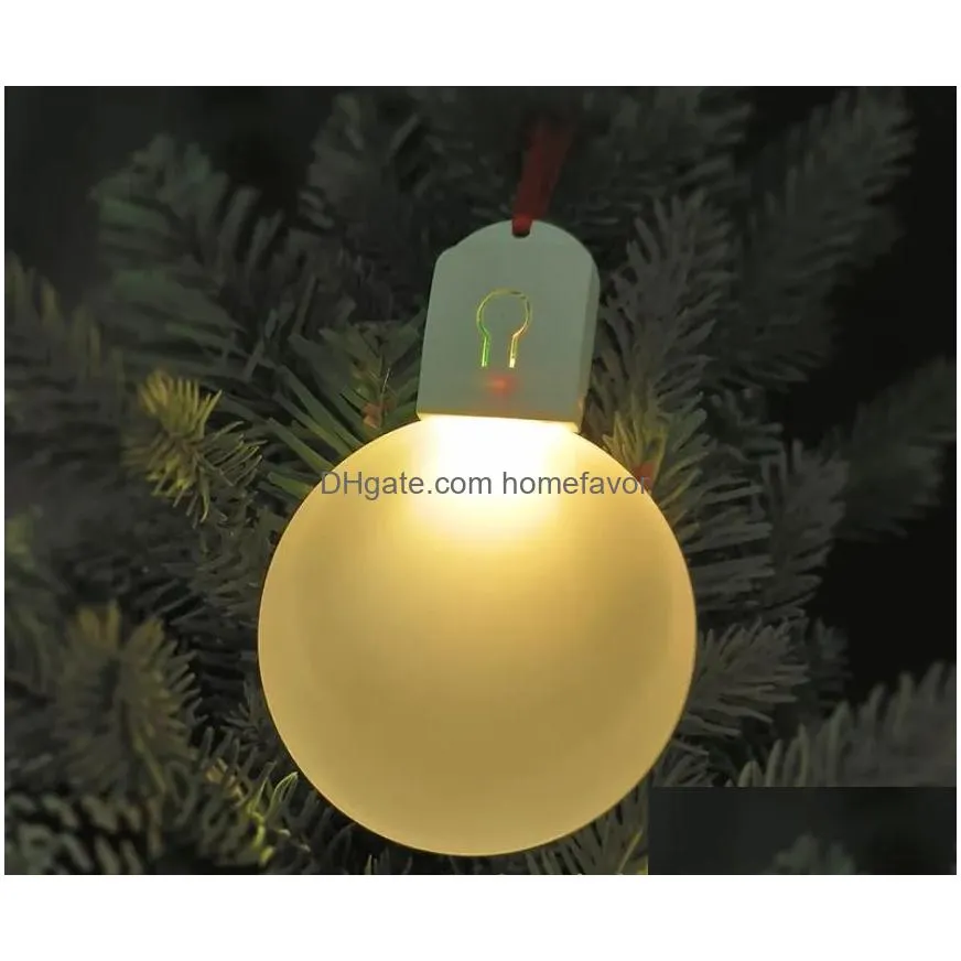 2.76 inch sublimation round acrylic light ornaments with red rope without battery christmas tree ornament b1103
