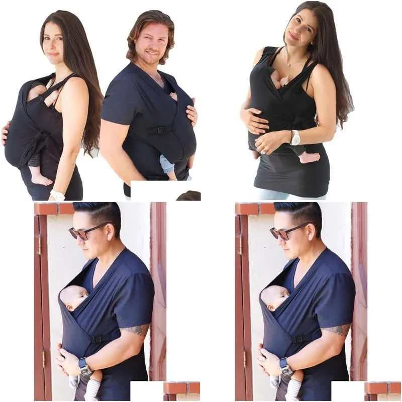 Maternity Tops Tees summer Parentchild clothing Multifunction kangaroo dad kangaroo mom comfort Tshirt vest hold baby clothes women`s clothing