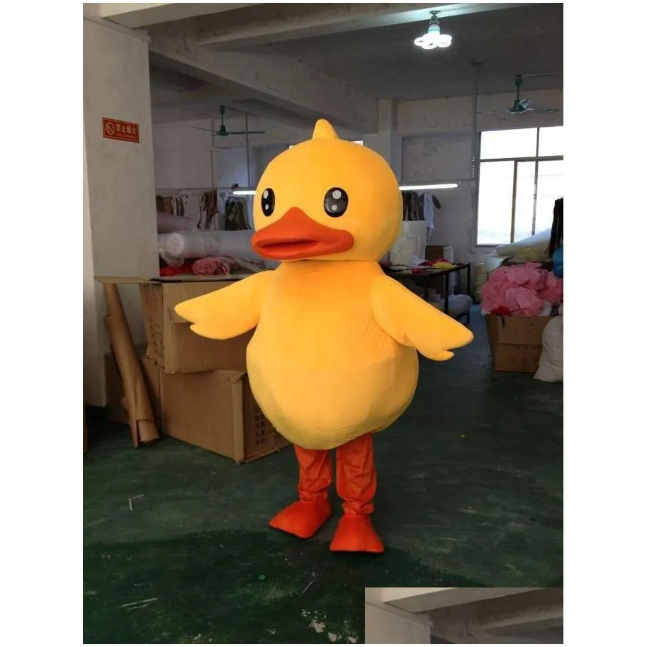 Cartoon Clothing 2018 Factory Sale Hot Big Yellow Rubber Duck Mascot Costume Cartoon Performing Costume Free Shipping