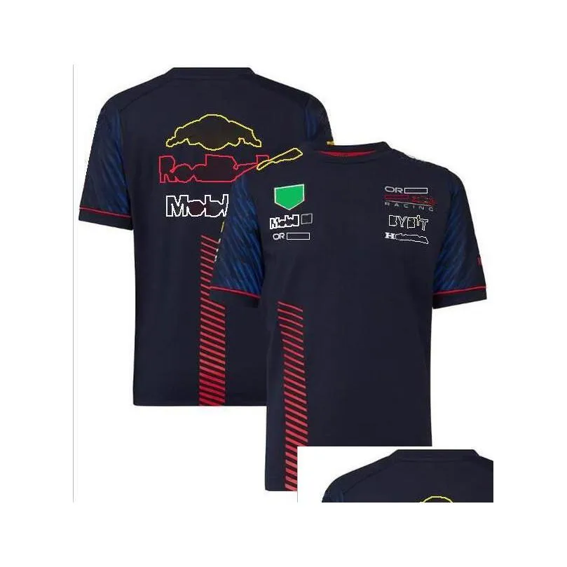  f1 racing polo suit summer team lapel shirt same style customization