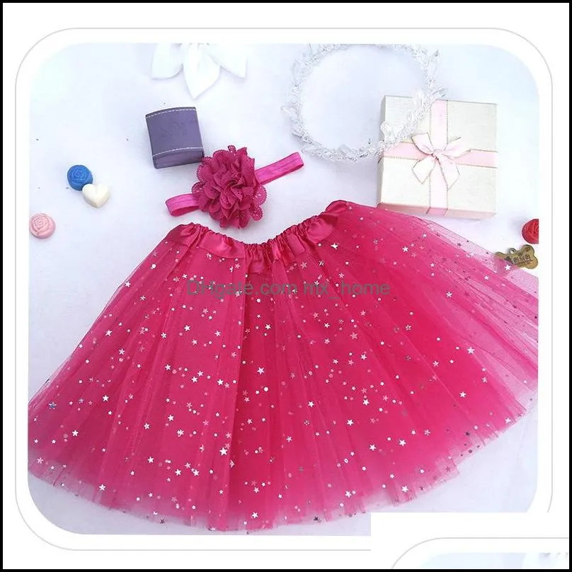  born infant tutu skirts fashion net yarn sequin stars baby girls princess skirt halloween costume 11 colors kids lace skirt 30pcs 109