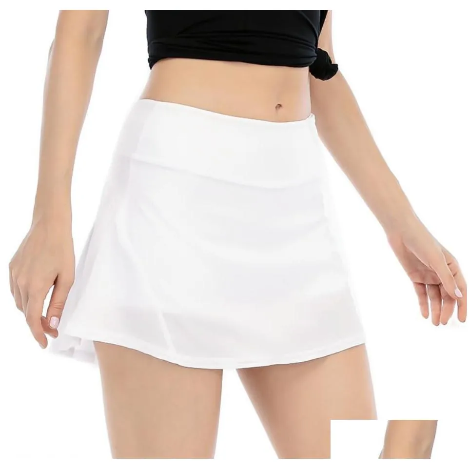 Luyogasports Tennis Skirt Lu-02 Yoga Running Pleated Sports Gym Clothes Women Underwear Student Fitness Quick-drying Double-layer Anti-exposure Sexy Shorts