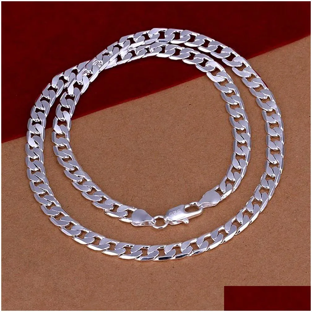 Chains Wholesale 12Mm Width 925 Sier Necklace 18 - 30 Customize Length Mens High Quality Curb Cuban Link Chain Fashion Hip Hop Style F Dhaa6