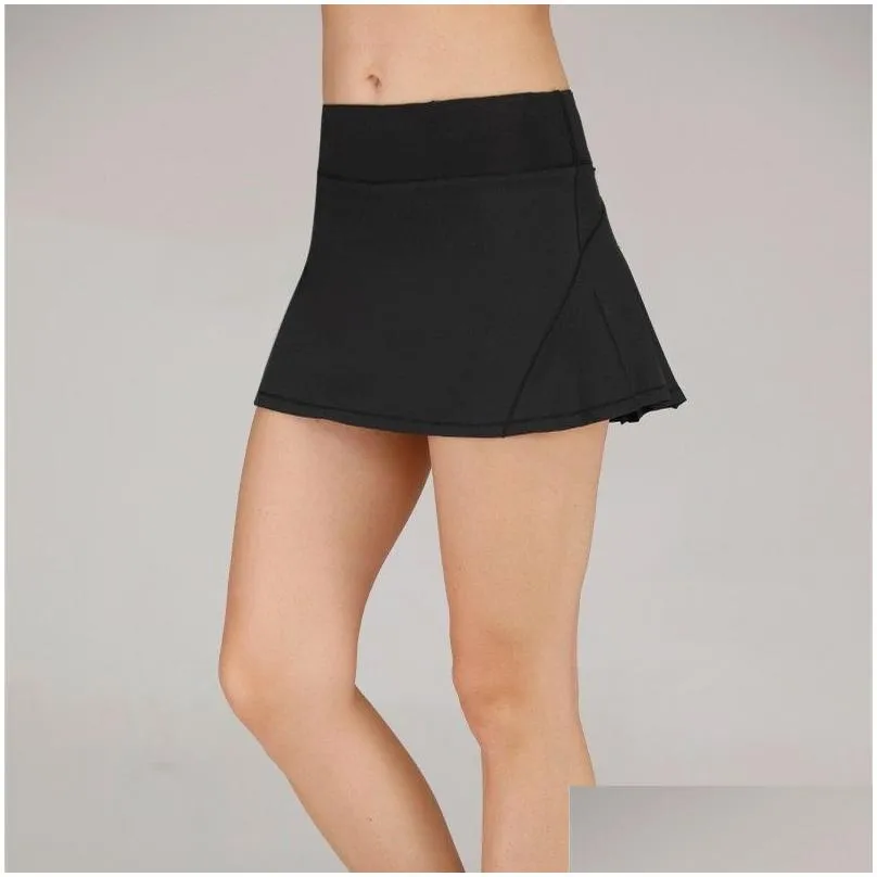 Luyogasports Tennis Skirt Lu-02 Yoga Running Pleated Sports Gym Clothes Women Underwear Student Fitness Quick-drying Double-layer Anti-exposure Sexy Shorts