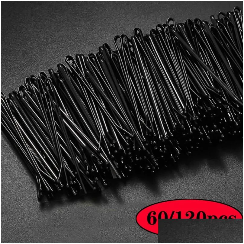 120pcs black small clip hair clip hairpin korean simple black wire hair pins invisible hairpin disposable hair clips for bride
