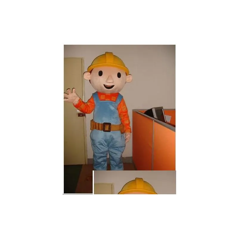 Cartoon Clothing 2019 Discount Factory Sale Adult Size Bob the Builder Mascot Costume Cartoon Fancy Dress