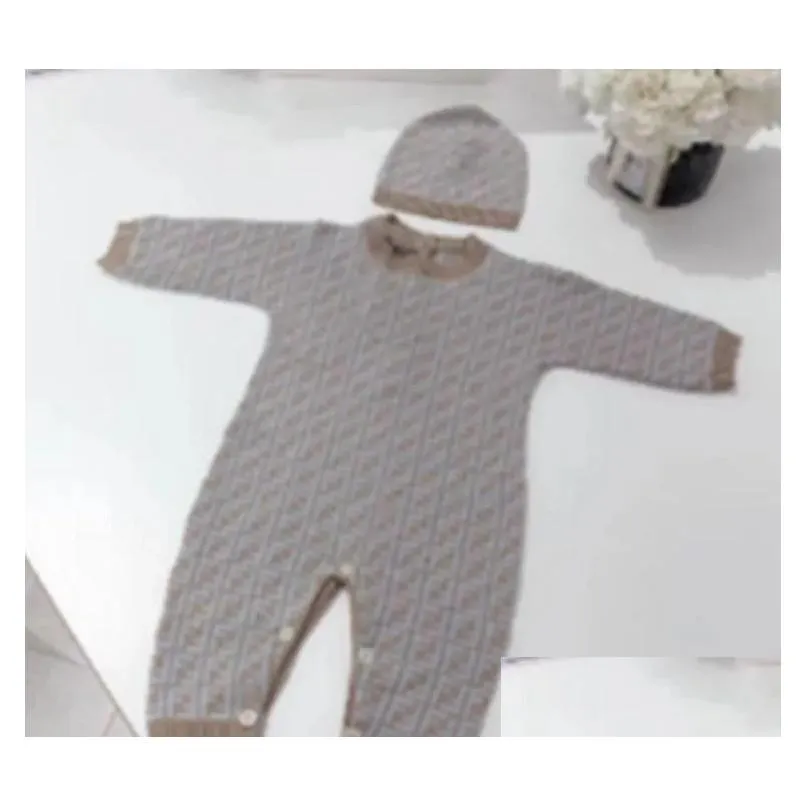 Baby Romper Girl Boy Spring Autumn Warm Blanket Children Kids Long Sleeve Knit Swaddling Jumpsuit Hat 2Pcs Newborn Infant Clothes