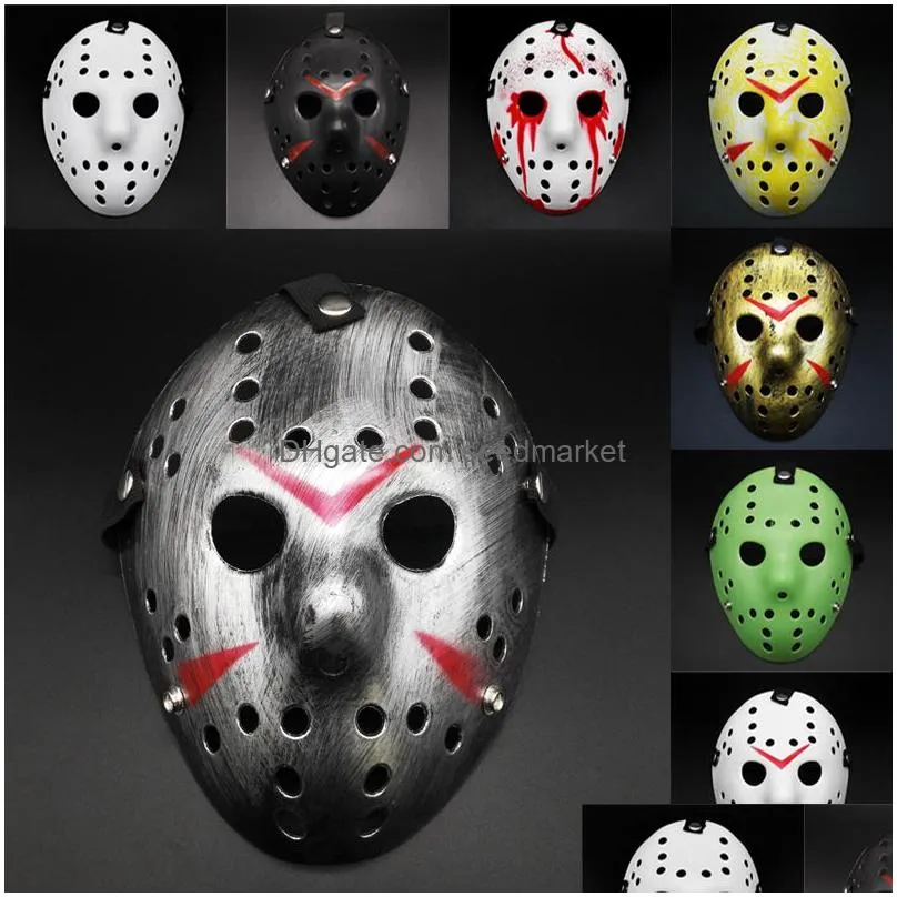 wholesale masquerade masks jason voorhees mask friday the 13th horror movie hockey mask scary halloween costume cosplay plastic party masks