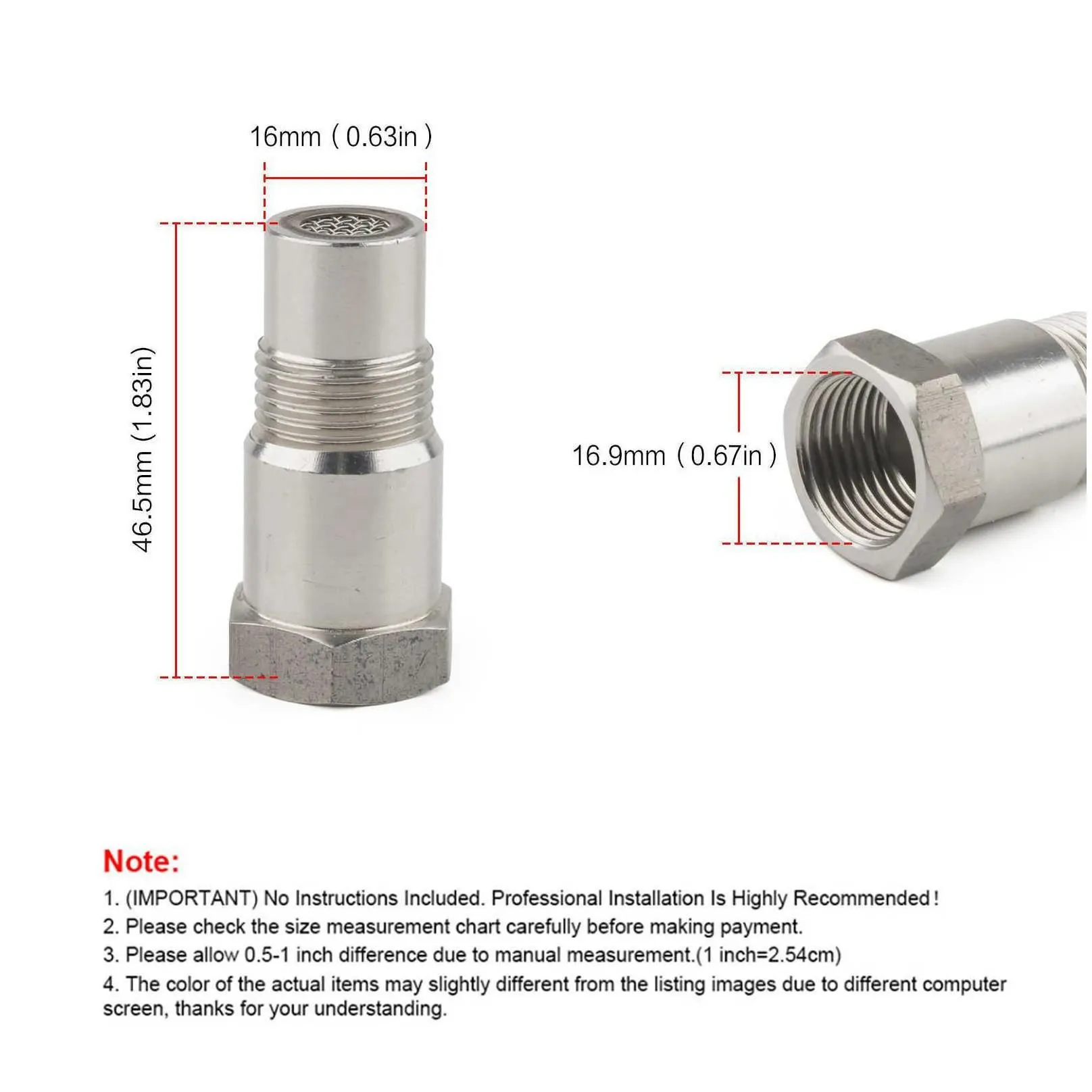 m18x1.5 stainless steel remove fat connector down stream catalytic joint car o2 oxygen sensor extension spacer drop delivery dhogg