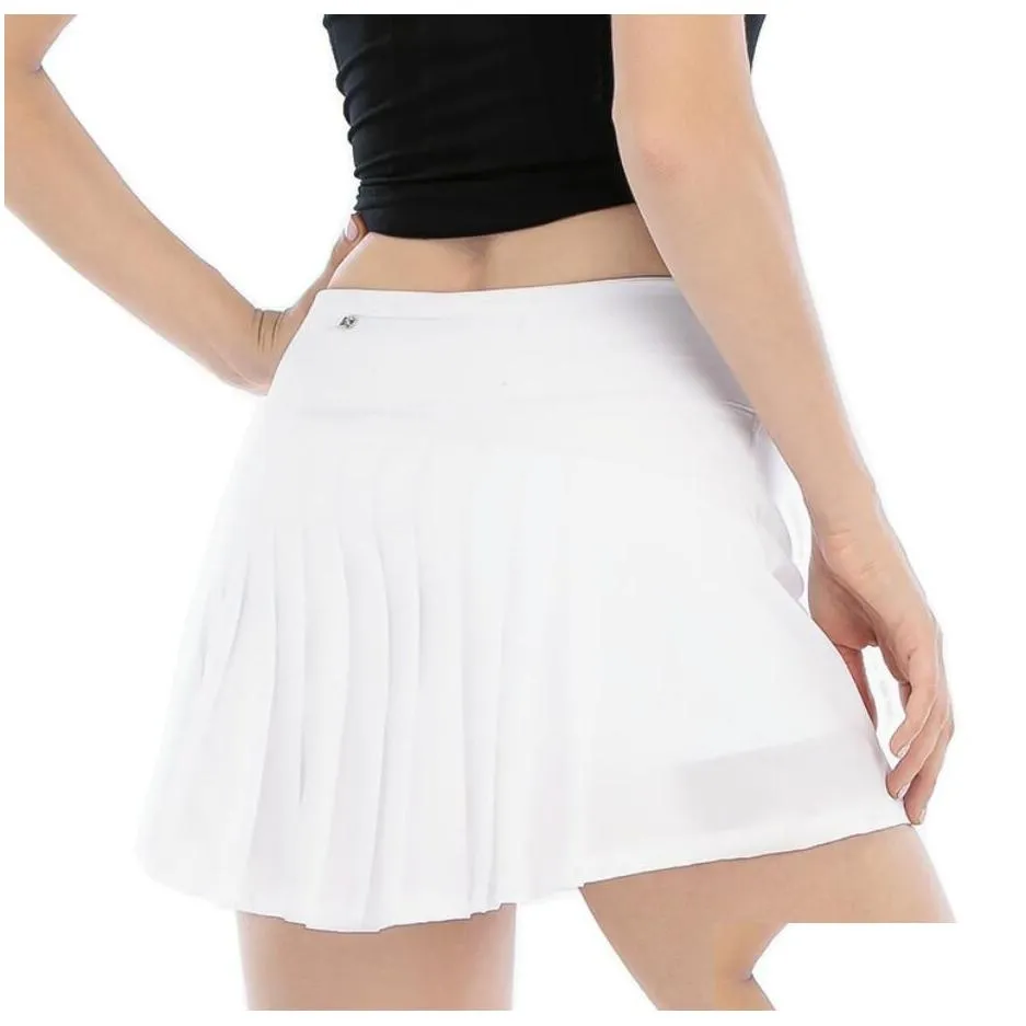 Luyogasports Tennis Skirt Lu-02 Yoga Running Pleated Sports Gym Clothes Women Underwear Student Fitness Quick-drying Double-layer Anti-exposure Sexy Shorts