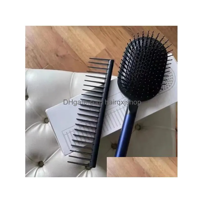 Hair Brushes 50%Off Hair Brushes Styling Set Designed Detangling Comb Paddle Brush With Box Pink Blue 2 Colors Drop Delivery Hair Prod Dhh0V