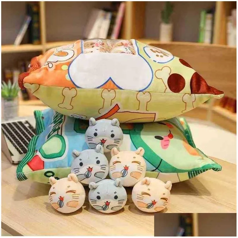 beautiful a plushie bag pudding toys totoro dinosaur cuddles stuffed soft animals cushion dolls for ldren kids fashion gifts j220729