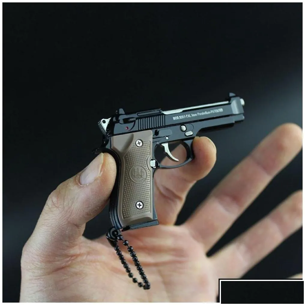 decompression toy beretta 92f metal pistol gun miniature model toys 13 removable hand relief fidget keychain gift with clear holster