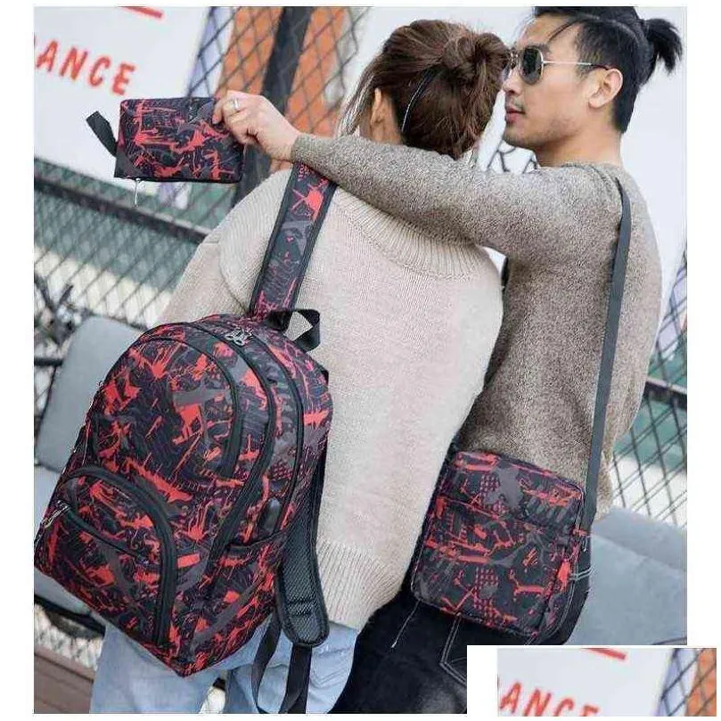 2021 Best out door outdoor bags camouflage travel backpack computer bag Oxford Brake chain middle school student bag many colors