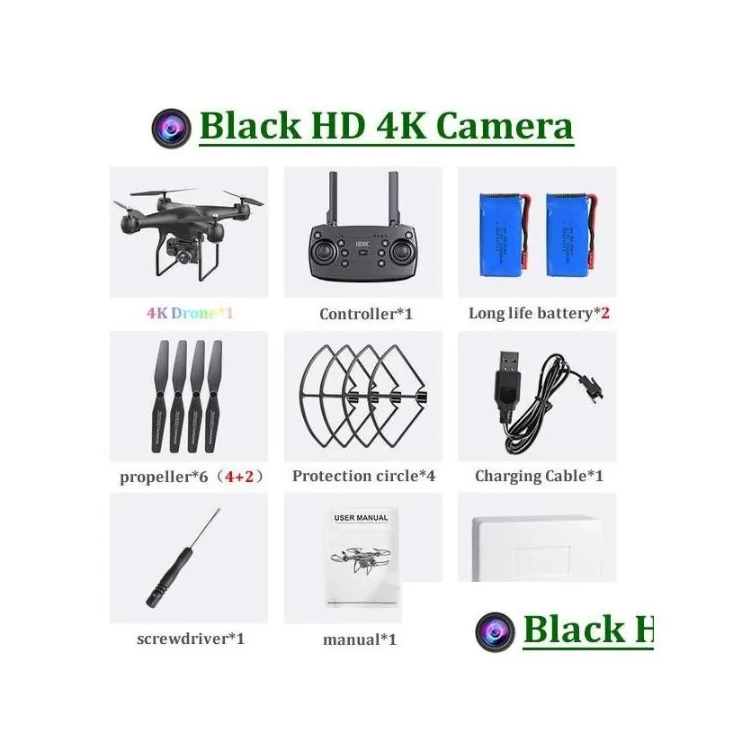 electric/rc aircraft rc drone quadcopter uav with camera 4k professional wideangle aerial pography long life remote control fly wing