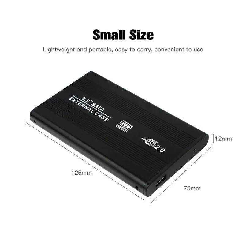 2.5 inch USB 2.0 HDD External Case Hard Drive Disk SATA External Storage Enclosure Box Hard Disk aluminum with retail box