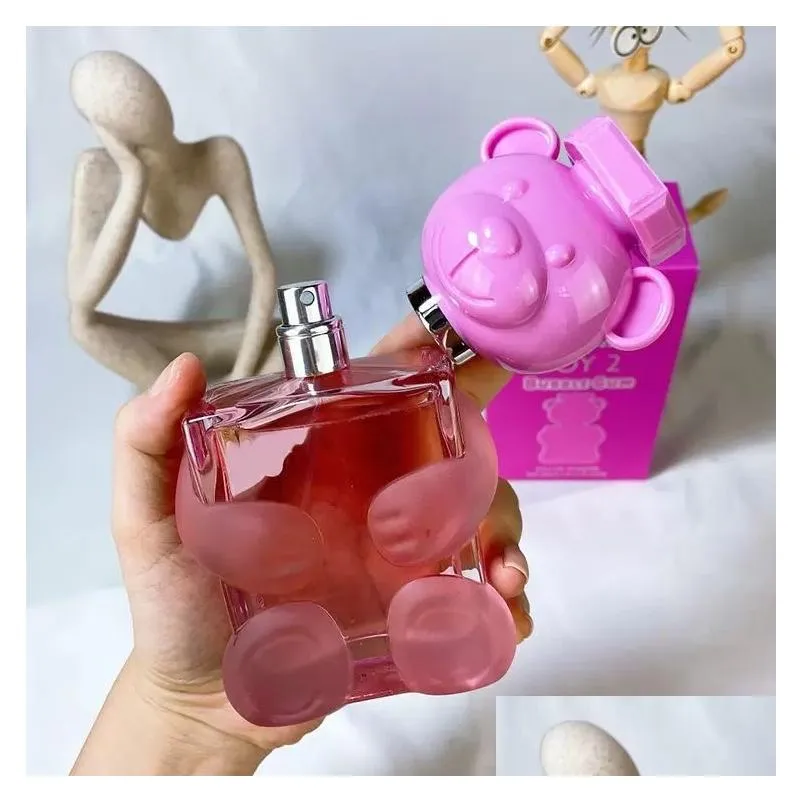 Teddy Bear Perfume 100ml Bubble Gum Eau De Parfum 3.4fl.oz Long Lasting Smell EDP Fruity Floral Notes Women Fragrance Toy Boy Cologne Spray Fast