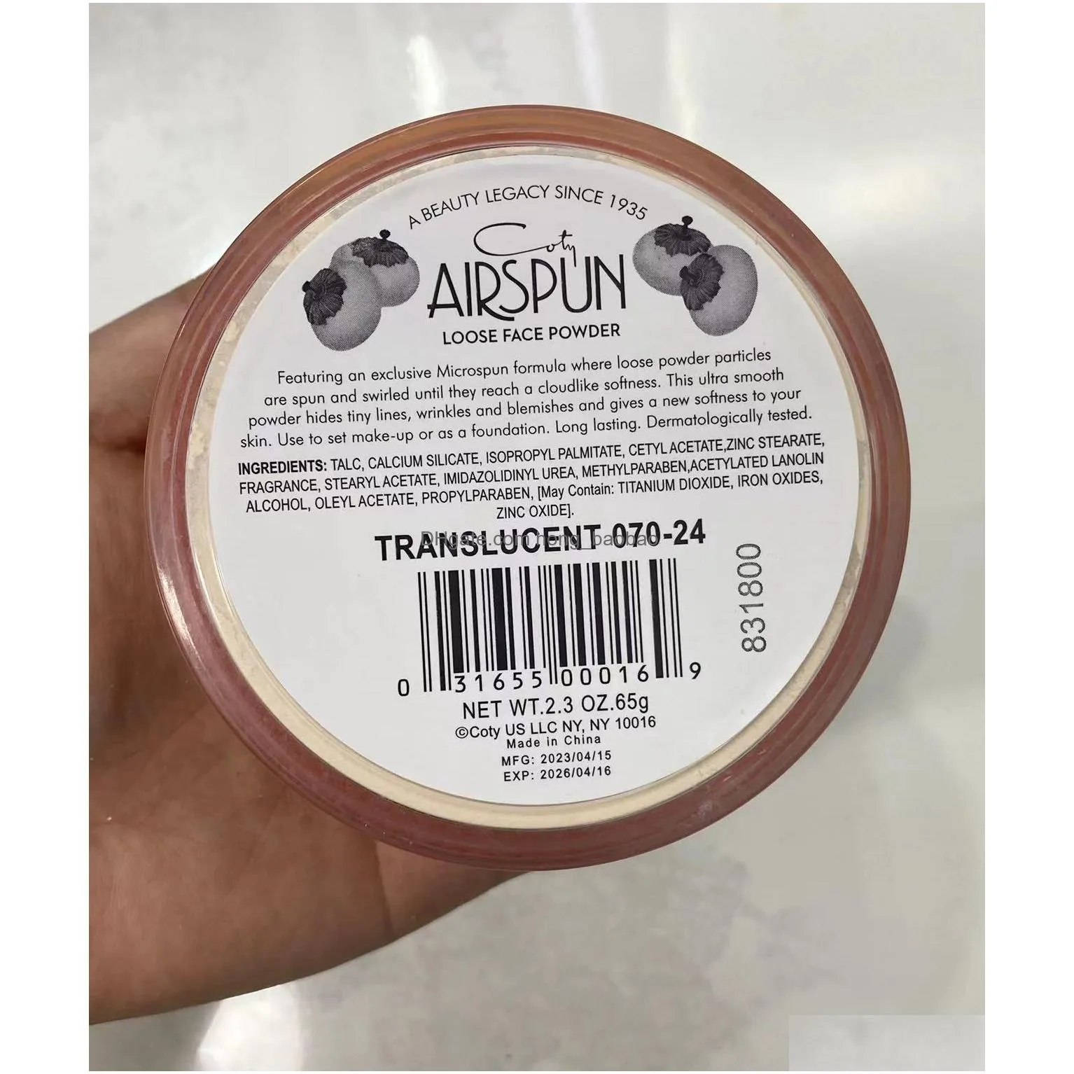  airspun loose face powder 65g translucent extra coverage and translucent 2 colors