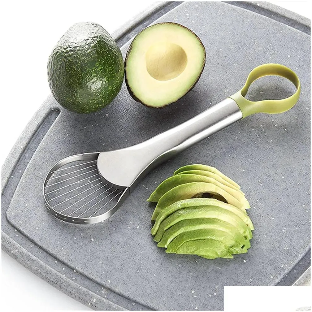 2-in-1 Avocado Slicer Shea Corer Butter Fruit Peeler Cutter Pulp Separator Plastic Knife Kitchen Vegetable Tools Accessory