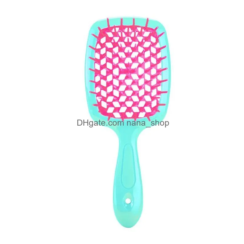 Hair Brushes D Hair Comb Detangling Brush Mas Combs Hollow Out Wet Curly Brushes Barber Salon Styling Drop Delivery Hair Products Hair Dhw01