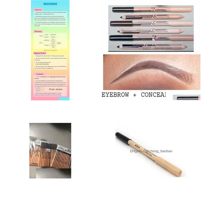  48pcs/lot maquiagem eye brow menow makeup double function eyebrow pencils concealer pencils maquillaje 