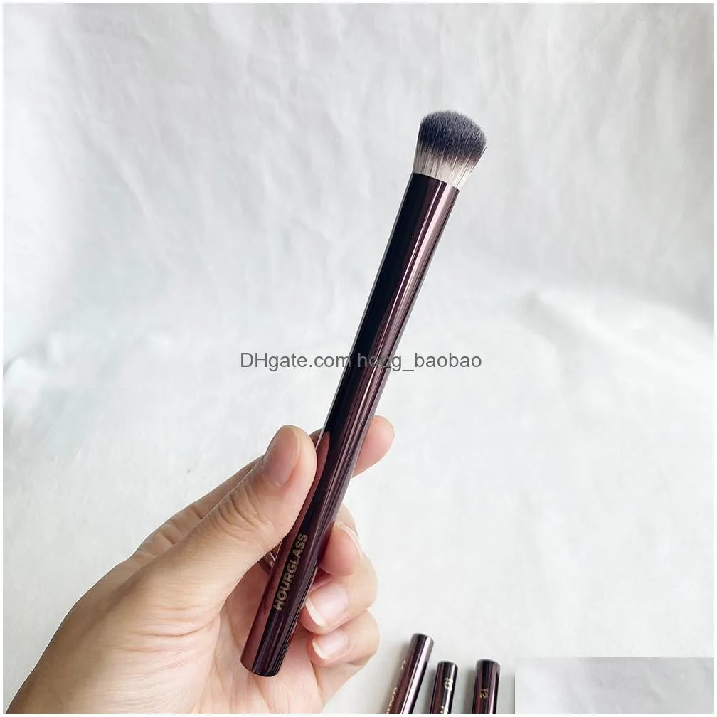 hourglass eye makeup brushes set luxury eyeshadow blending shaping contouring highlighting smudge brow concealer liner cosmetics brushes tools metal soft