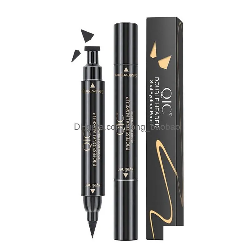 eyeliner stamp 2 in1 liquid eyeliner pencil double-headed seal pen stamps eyeliner waterproof quick dry eye liner makeup