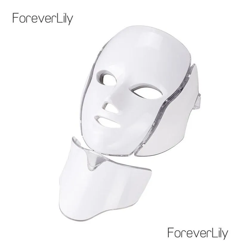 Face Care Devices Air Bag7 Colors Light LED Mask With Neck Skin Rejuvenation Face Care Treatment Beauty Anti Acne Therapy Whitening