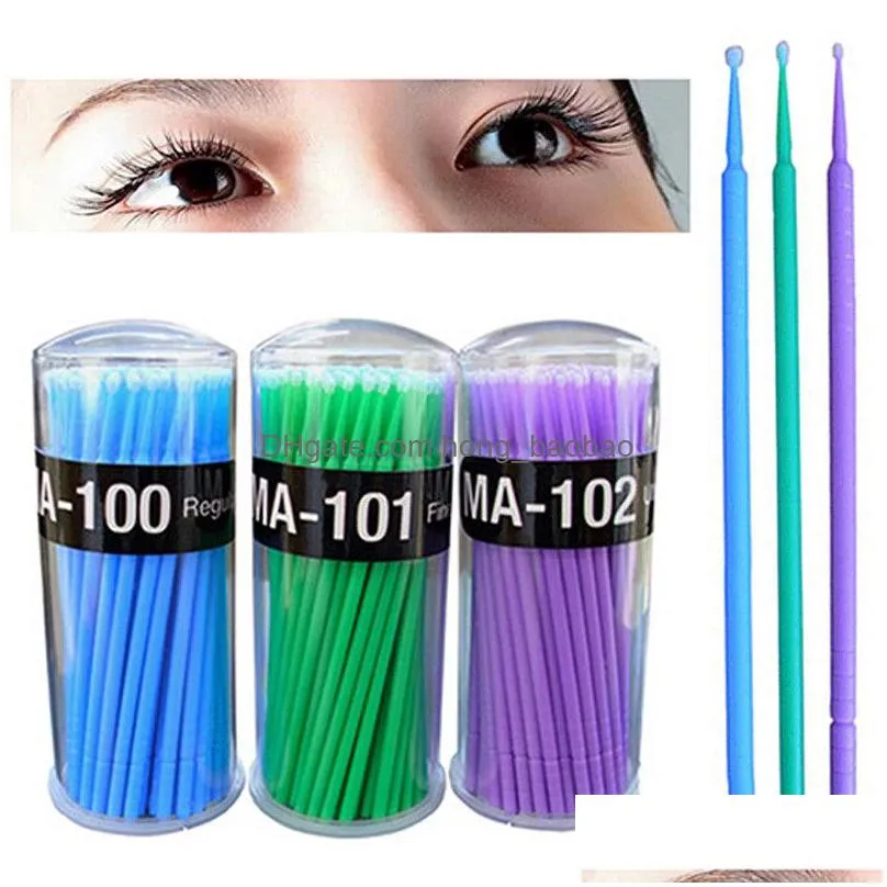 100 pcs eyelash extension applicator disposable microbrush durable makeup brushes mascara brush eyelash glue cleaning stick makeup