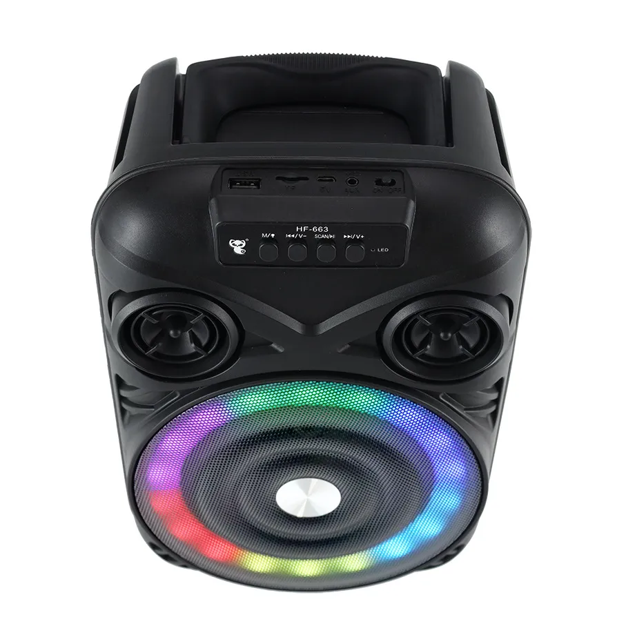 New Bluetooth Audio Lighting Subwoofer Speaker Amplifiers Portable Usb Tf Fm Aux Input Multi-function Rechargeable Battery Disco