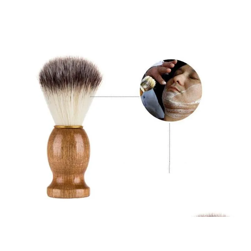 Superb Barber Salon Shaving Brush Black Handle Blaireau Face Beard Cleaning Men Shaving Razor Brush Cleaning Appliance Tools CCA7700