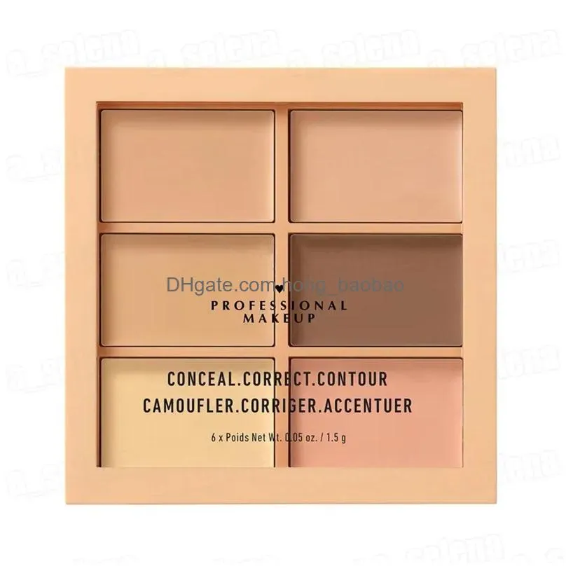 brand 6 colors eye concealer highlighter corrector powder palette contouring highlighter bronzer face makeup powder