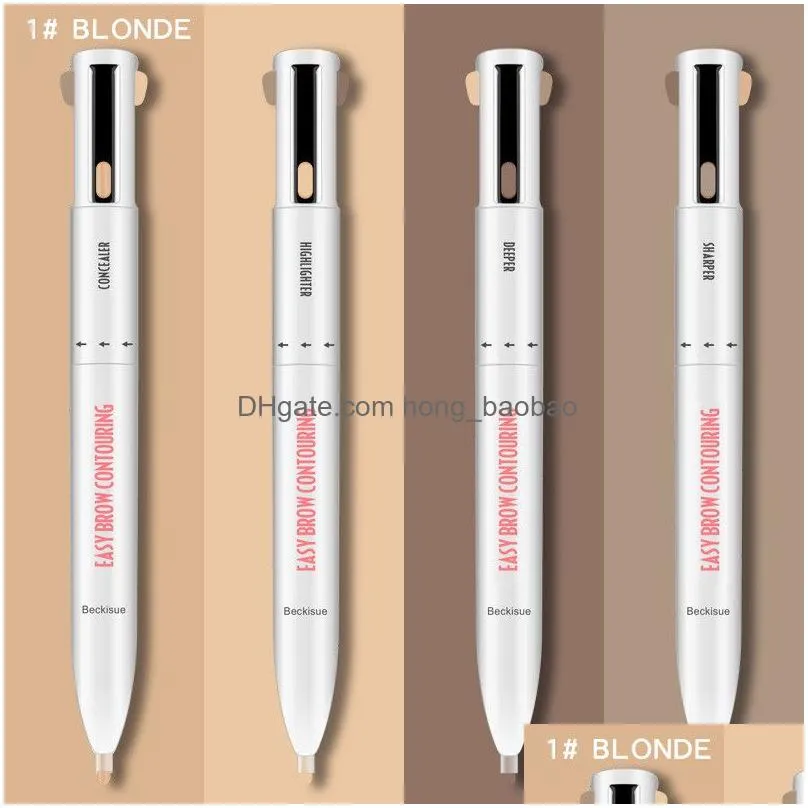 4-in-1 easy to wear eyebrow enhancers contour pen waterproof defining highlighting eye brow eyebrow pencil makeup cosmetic 3pcs