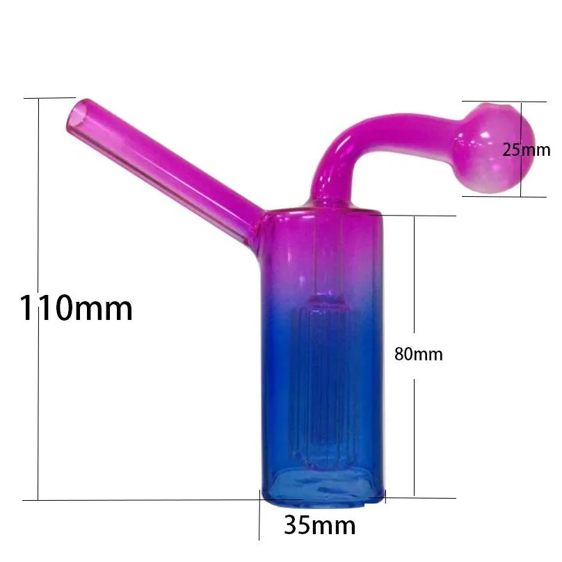 Bubbler Oil Burner Mini Glass Bongs Percolator Diffuser Water Pipes Hookah Bong Bubblers Recycle Filter Portable Smoking Dab Rigs