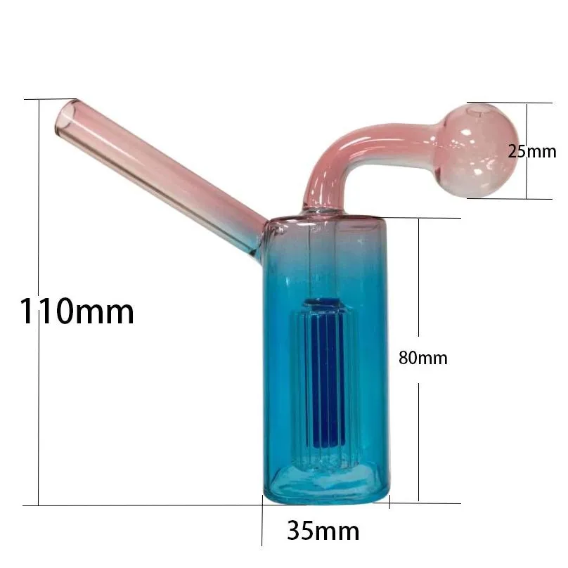 Bubbler Oil Burner Mini Glass Bongs Percolator Diffuser Water Pipes Hookah Bong Bubblers Recycle Filter Portable Smoking Dab Rigs