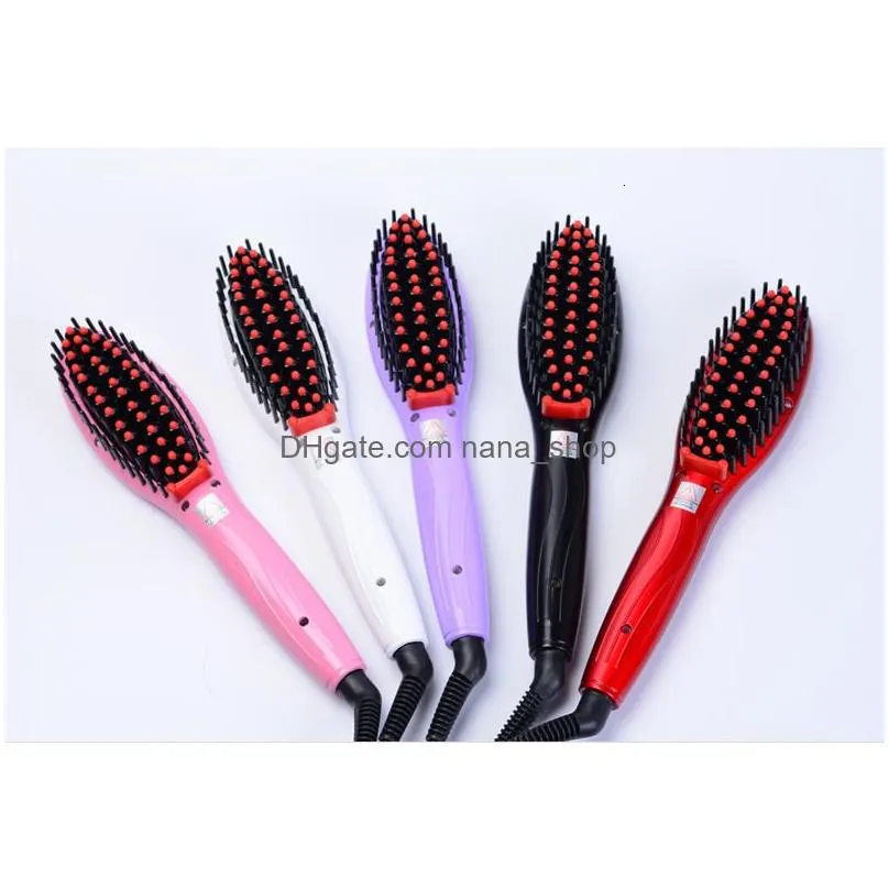 Hair Brushes Hair Brushes Professional Straightener Beard Brush Ceramic Electric Straightening Comb Girls Ladies Straighteners Curler Dhoqb