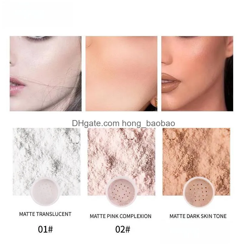 loose face powder light nude matte makeup setting powder waterproof lasting powder foundation oil-control concealer 8g