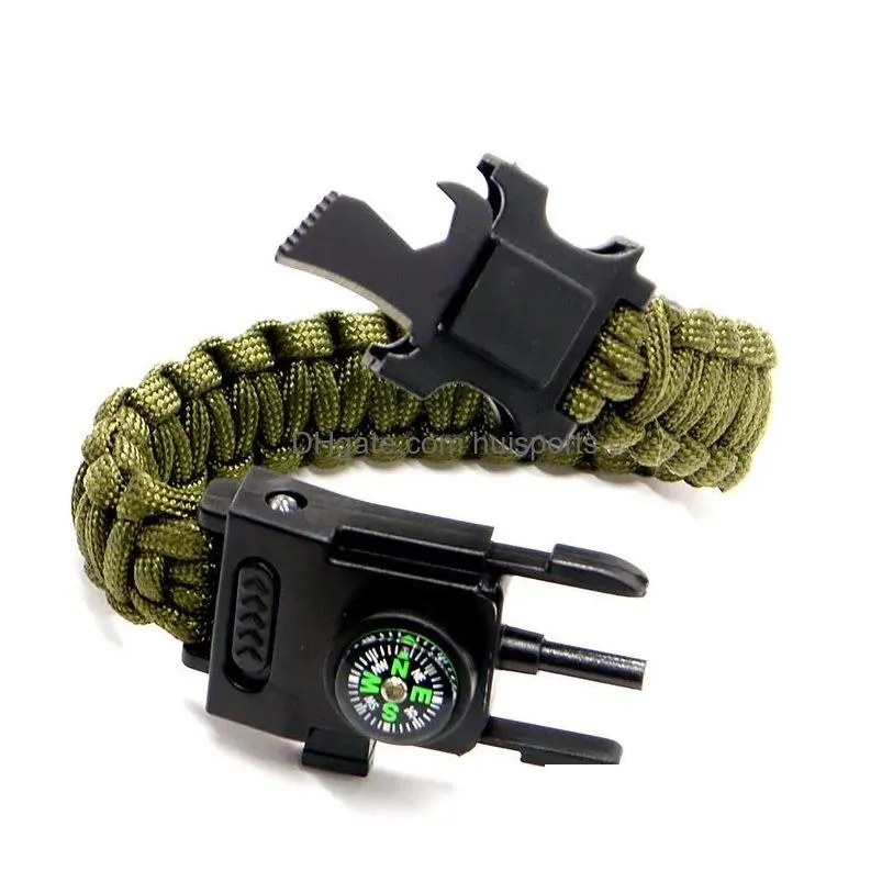 bangle multifunctional outdoor bracelet emergency woven life-saving compass led light camping mountaineering braceletbangle