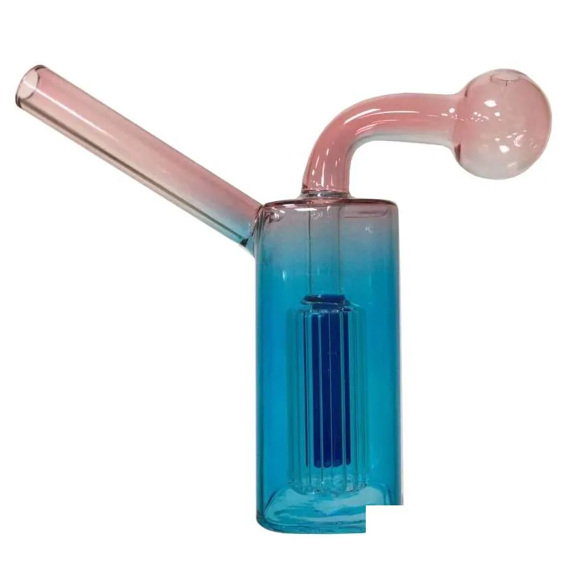 Bubbler Oil Burner Mini Glass Bongs Percolator Diffuser Water Pipes Hookah Bong Bubblers Recycle Filter Portable Smoking Dab Rigs