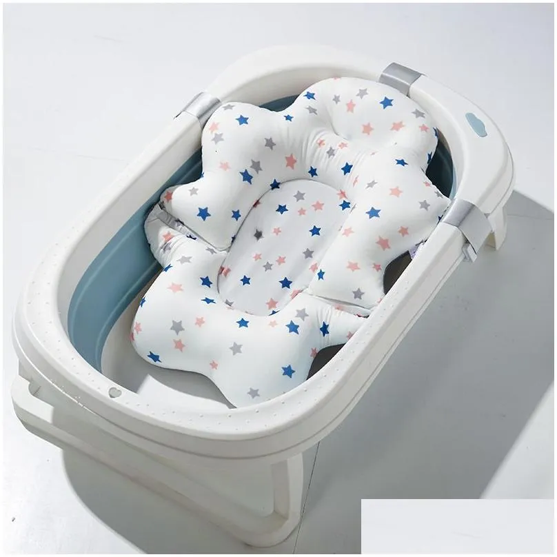 Bathing Tubs Seats Multifunctions Foldable Baby Bath Tub Pads Baby Bath Seat Support Mat borns Bathtub Anti-Slip Soft Breathable Body Cushion