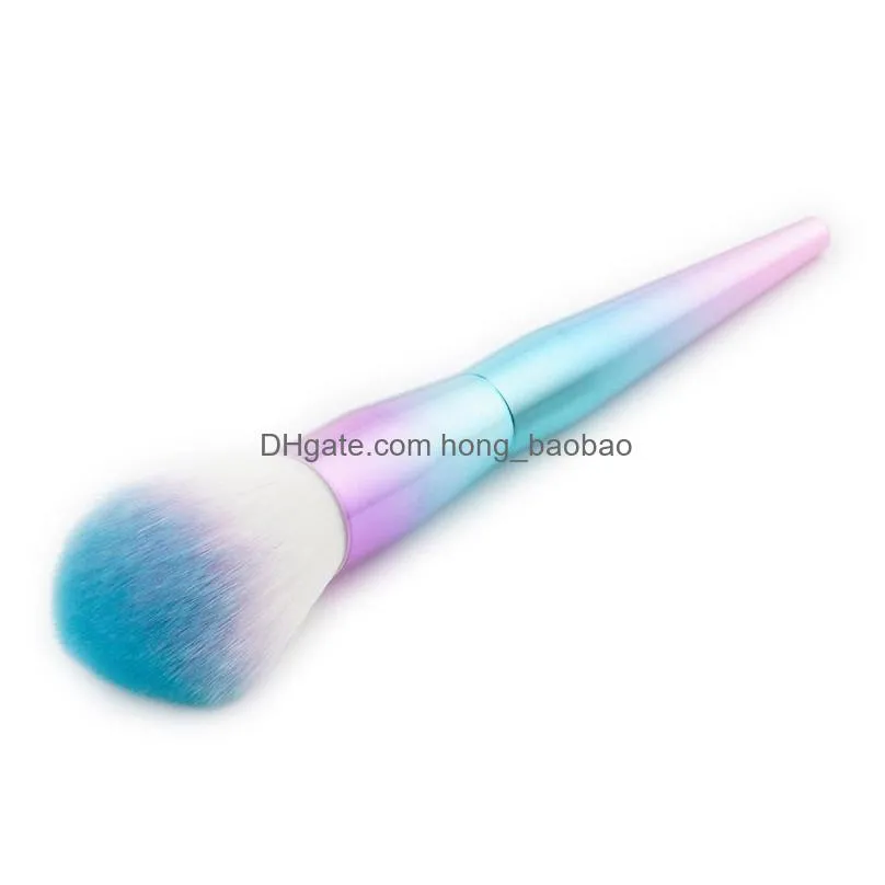 rainbow handle foundation single brush concealer powder blusher woman brush cosmetic single universal brush fashion makeup brushes