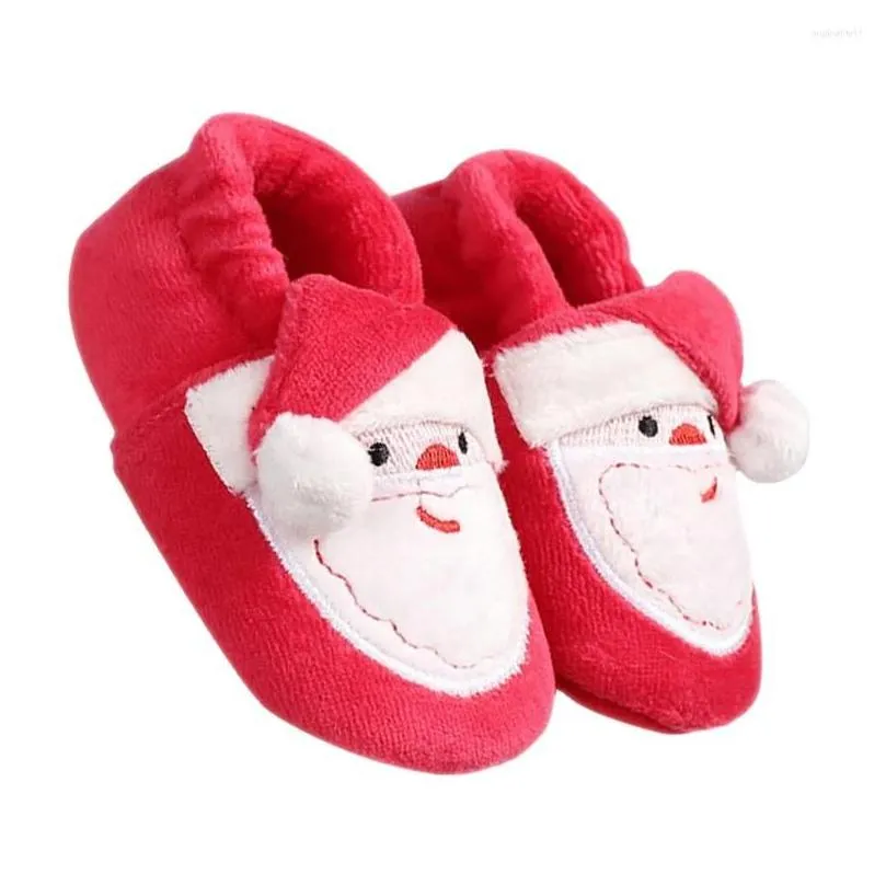 Boots Christmas Baby Shoes Floor Toddler Prewalkers Cotton Winter Insoles Kids Slide Sandals