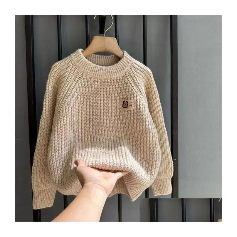 2023childrens Pure Cotton Round Neck Sweatshirt Autumn Boys and Girls Loose Thin Sweater Fashion kids Long Sleeve Top hoodie 100-140cm